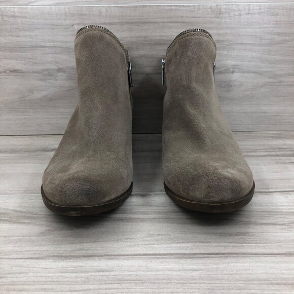 Lucky Brand Ankle Boots Women's 10 Bartalino Brown Suede Zip Booties - Picture 5 of 10